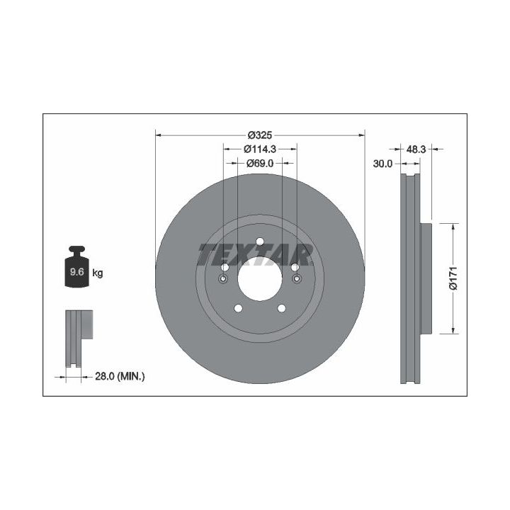 Stabdžių diskas TEXTAR 92337103
