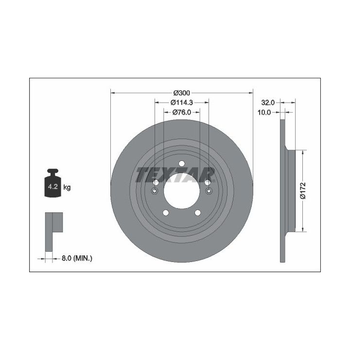 Stabdžių diskas TEXTAR 92337203