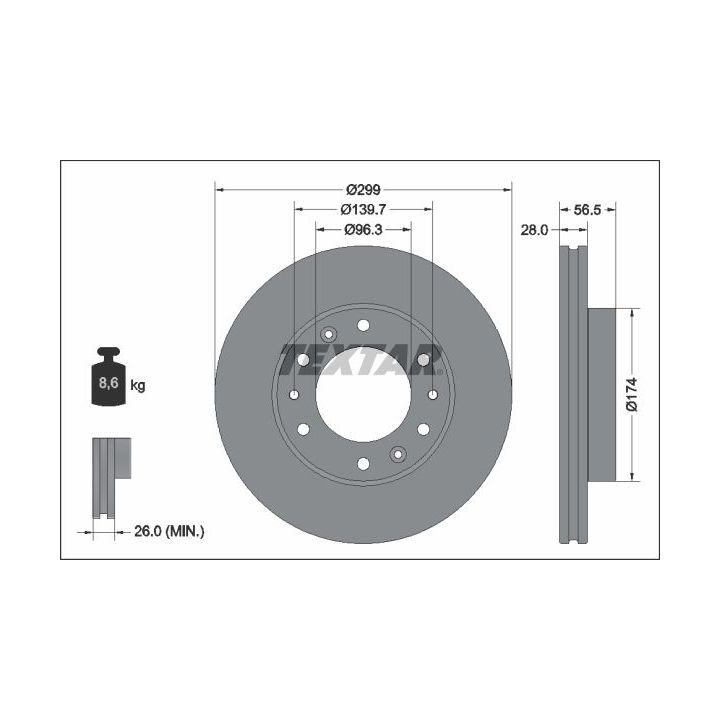 Stabdžių diskas TEXTAR 92338103