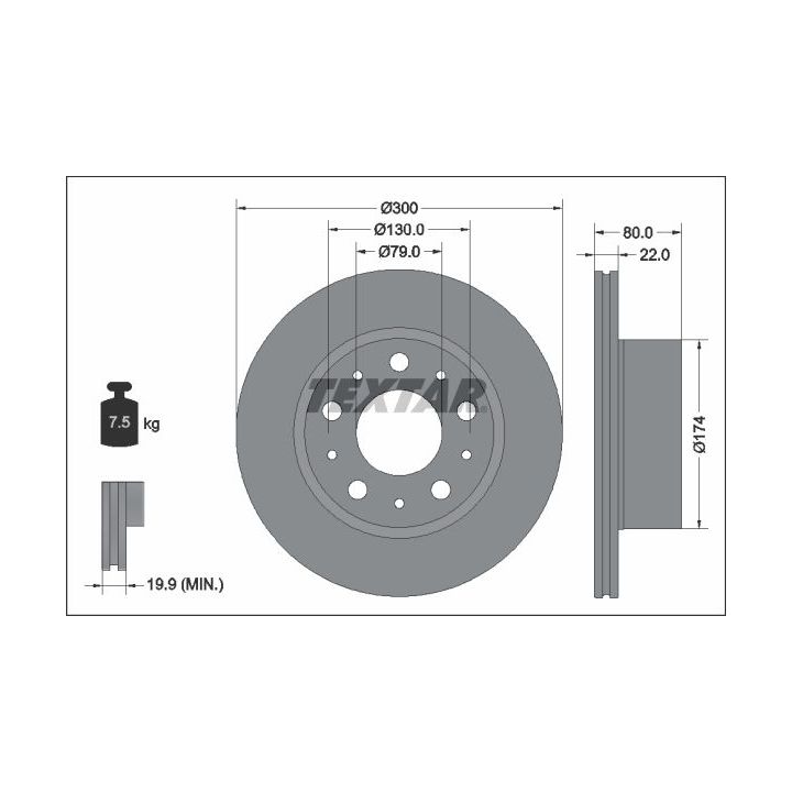 Stabdžių diskas TEXTAR 92345003