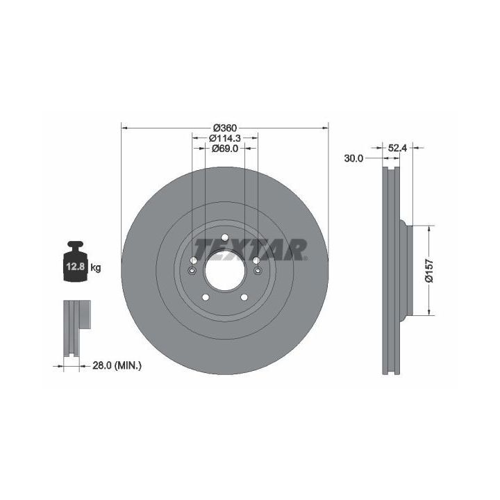 Stabdžių diskas TEXTAR 92346905