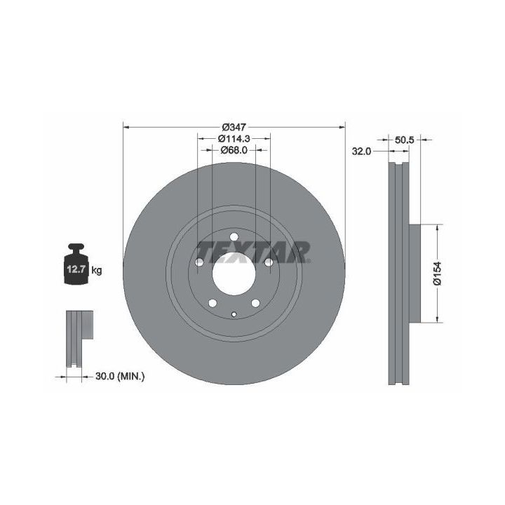Stabdžių diskas TEXTAR 92348903