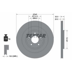 Stabdžių diskas TEXTAR 92349403