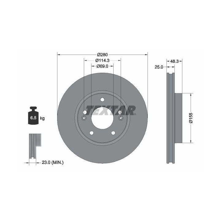 Stabdžių diskas TEXTAR 92351203
