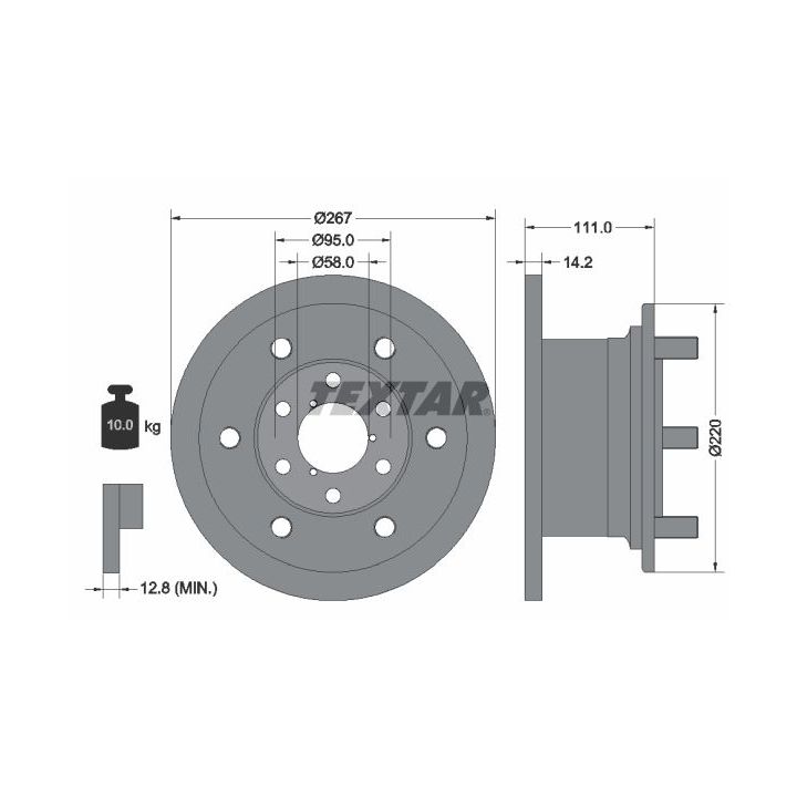 Stabdžių diskas TEXTAR 93019400