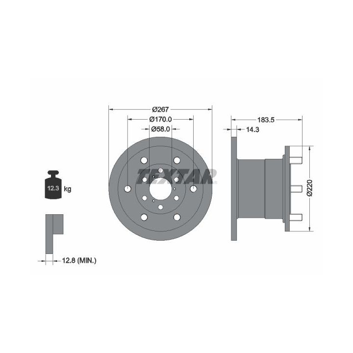 Stabdžių diskas TEXTAR 93084400