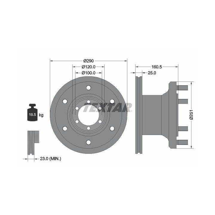Stabdžių diskas TEXTAR 93084500