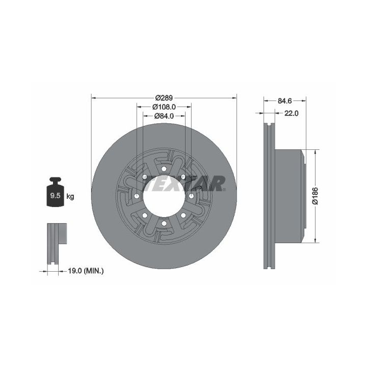 Stabdžių diskas TEXTAR 93089600