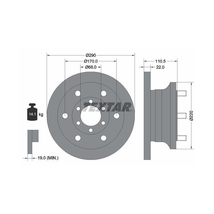 Stabdžių diskas TEXTAR 93095100