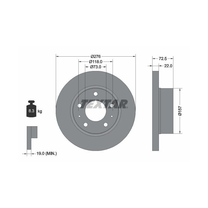 Stabdžių diskas TEXTAR 93104603