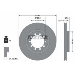 Stabdžių diskas TEXTAR 93117400