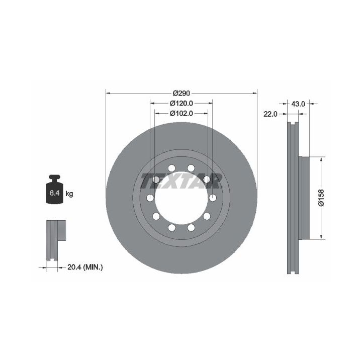Stabdžių diskas TEXTAR 93117400