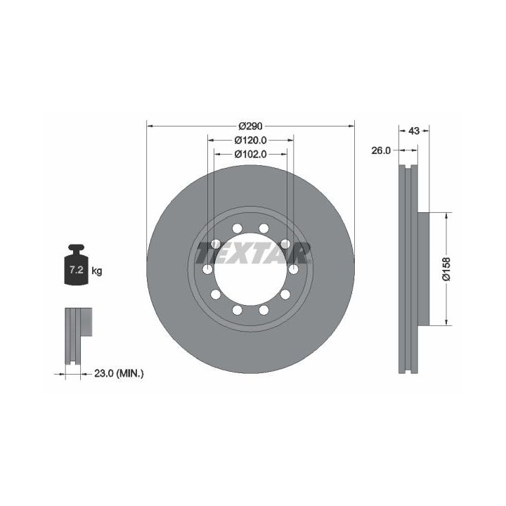 Stabdžių diskas TEXTAR 93117500