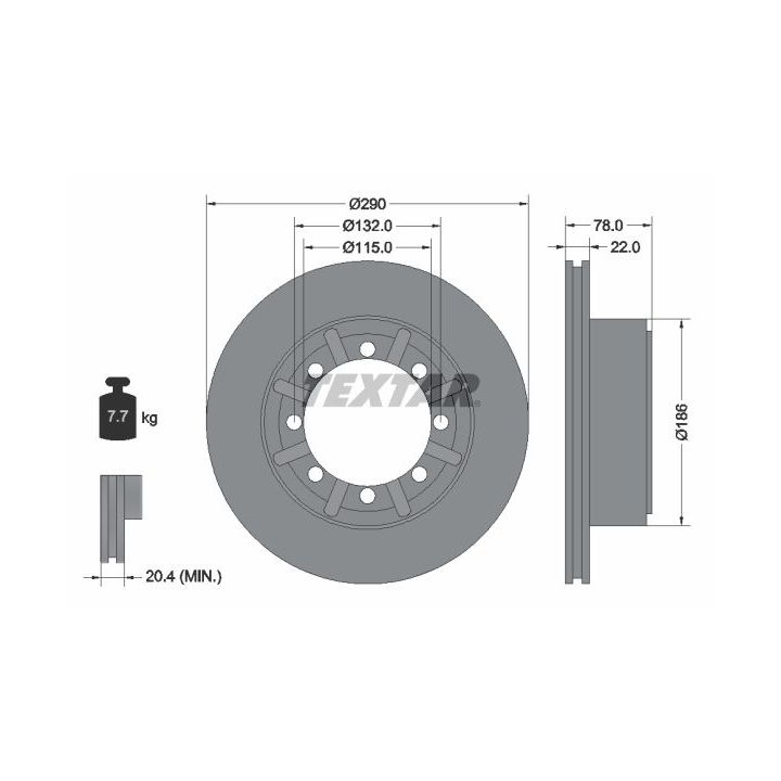 Stabdžių diskas TEXTAR 93117600