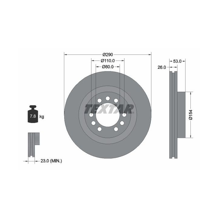 Stabdžių diskas TEXTAR 93127200