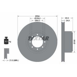 Stabdžių diskas TEXTAR 93175300
