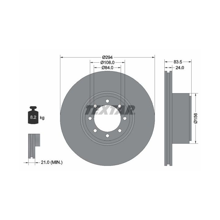 Stabdžių diskas TEXTAR 93175300