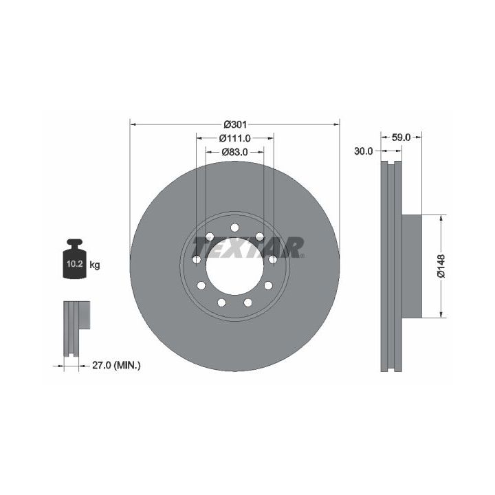 Stabdžių diskas TEXTAR 93177603
