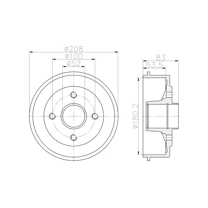 Stabdžių būgnas TEXTAR 94013800