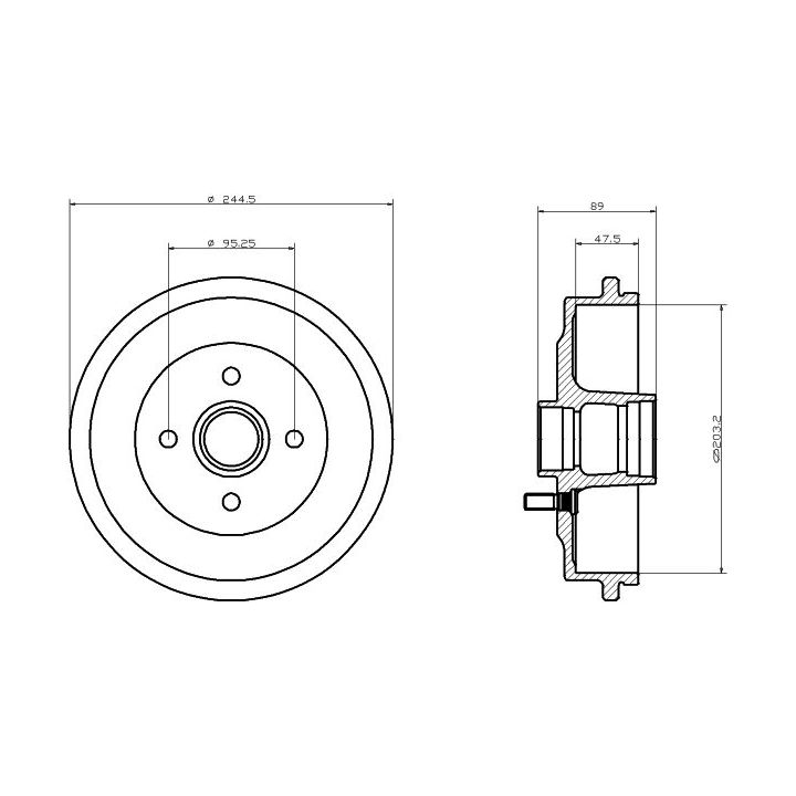 Stabdžių būgnas TEXTAR 94016500