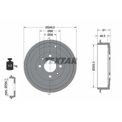 Stabdžių būgnas TEXTAR 94019900