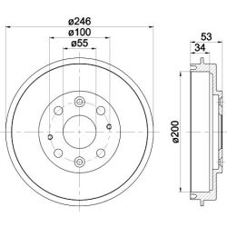 Stabdžių būgnas TEXTAR 94020100