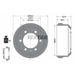Stabdžių būgnas TEXTAR 94021500