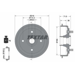 Stabdžių būgnas TEXTAR 94030200