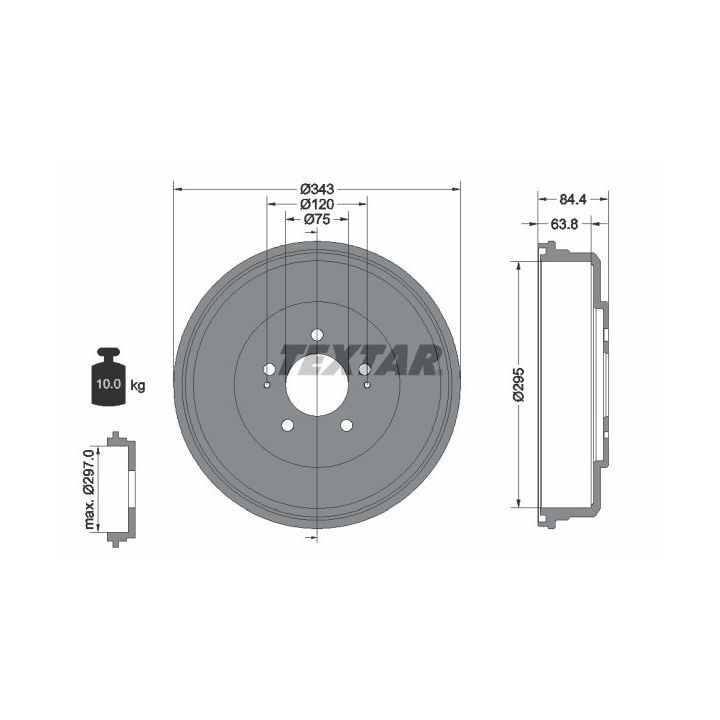 Stabdžių būgnas TEXTAR 94035800