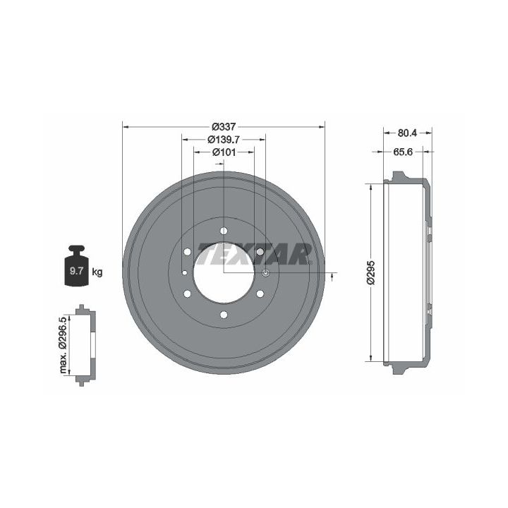 Stabdžių būgnas TEXTAR 94039400