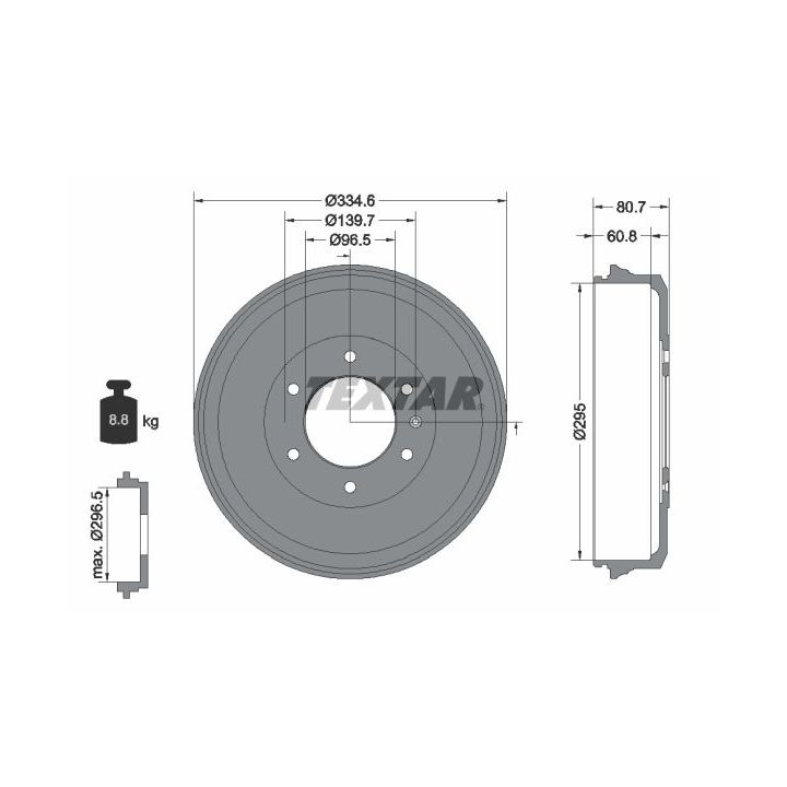 Stabdžių būgnas TEXTAR 94040300