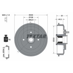 Stabdžių būgnas TEXTAR 94041300