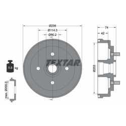Stabdžių būgnas TEXTAR 94042800