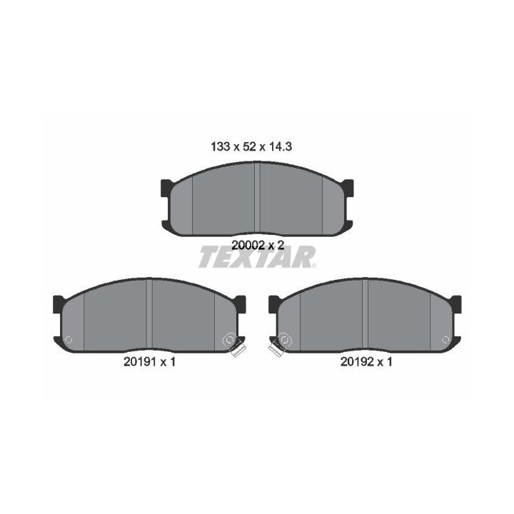Stabdžių trinkelių rinkinys, diskinis stabdys TEXTAR 2000201