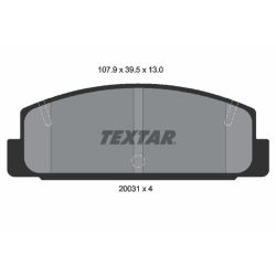 Stabdžių trinkelių rinkinys, diskinis stabdys TEXTAR 2003101