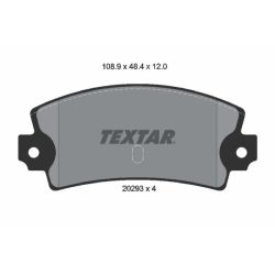 Stabdžių trinkelių rinkinys, diskinis stabdys TEXTAR 2029301