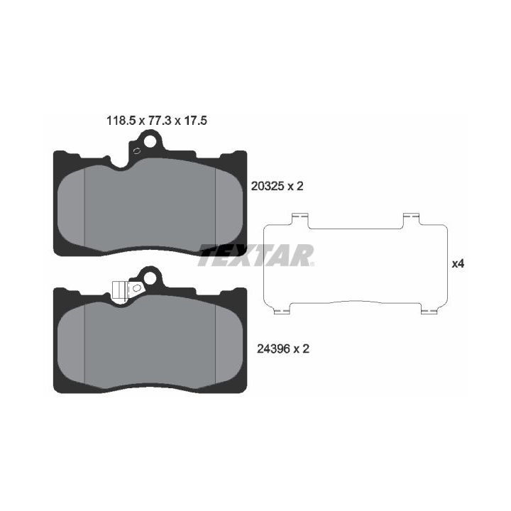 Stabdžių trinkelių rinkinys, diskinis stabdys TEXTAR 2032501