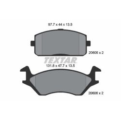 Stabdžių trinkelių rinkinys, diskinis stabdys TEXTAR 2060501