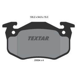 Stabdžių trinkelių rinkinys, diskinis stabdys TEXTAR 2063402