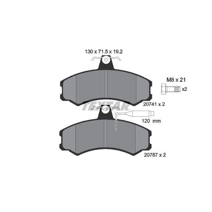 Stabdžių trinkelių rinkinys, diskinis stabdys TEXTAR 2074101