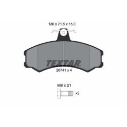 Stabdžių trinkelių rinkinys, diskinis stabdys TEXTAR 2074105