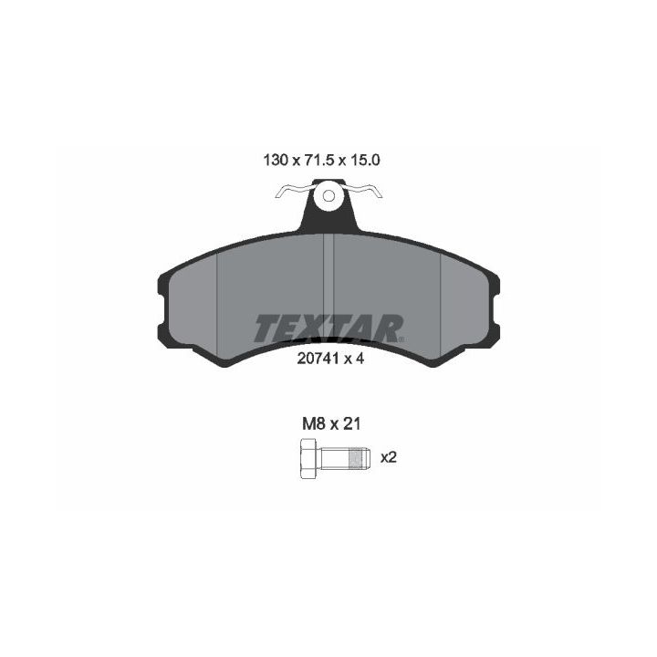 Stabdžių trinkelių rinkinys, diskinis stabdys TEXTAR 2074105