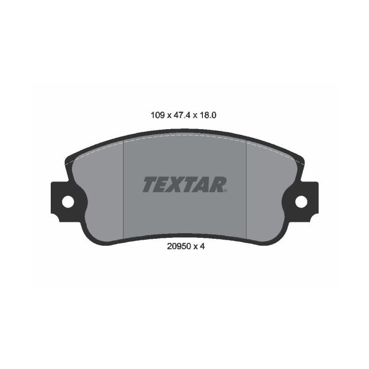 Stabdžių trinkelių rinkinys, diskinis stabdys TEXTAR 2095005