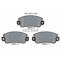 Stabdžių trinkelių rinkinys, diskinis stabdys TEXTAR 2095006