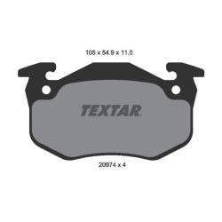 Stabdžių trinkelių rinkinys, diskinis stabdys TEXTAR 2097401