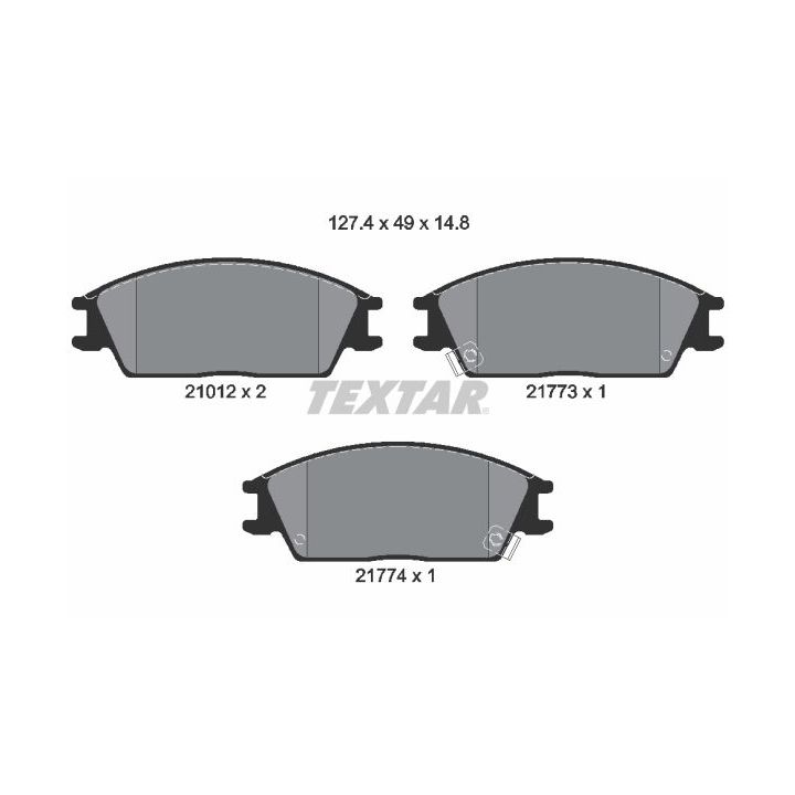 Stabdžių trinkelių rinkinys, diskinis stabdys TEXTAR 2101202