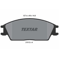 Stabdžių trinkelių rinkinys, diskinis stabdys TEXTAR 2101204