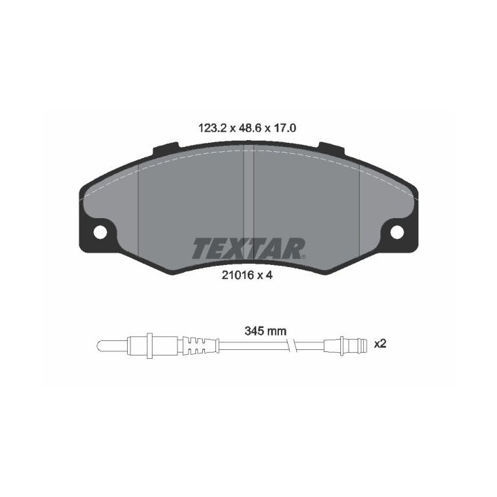 Stabdžių trinkelių rinkinys, diskinis stabdys TEXTAR 2101602