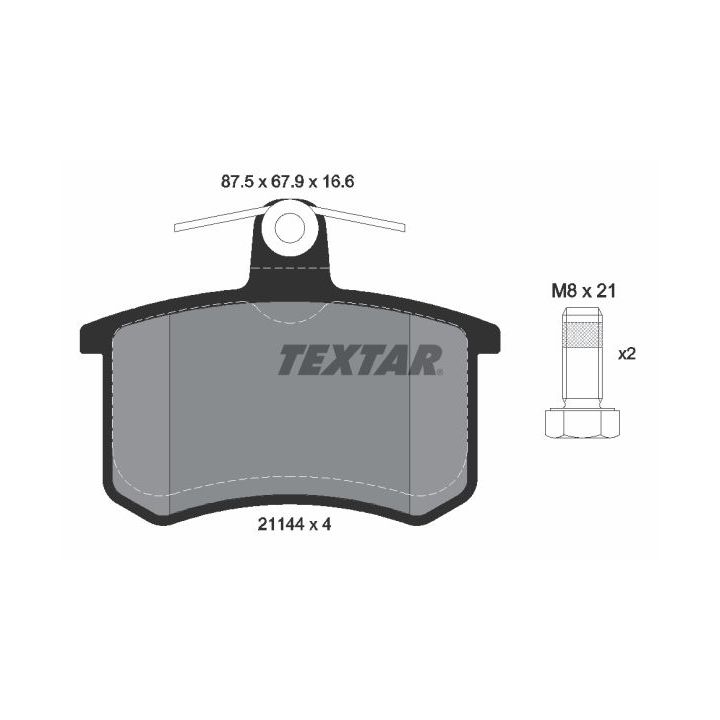 Stabdžių trinkelių rinkinys, diskinis stabdys TEXTAR 2114401