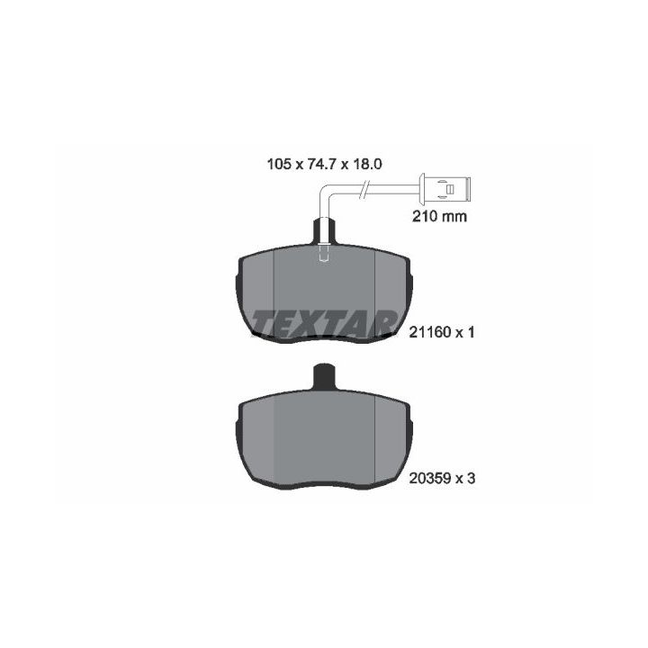 Stabdžių trinkelių rinkinys, diskinis stabdys TEXTAR 2116002